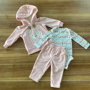 Carter’s 3-piece velour suit and onesie set